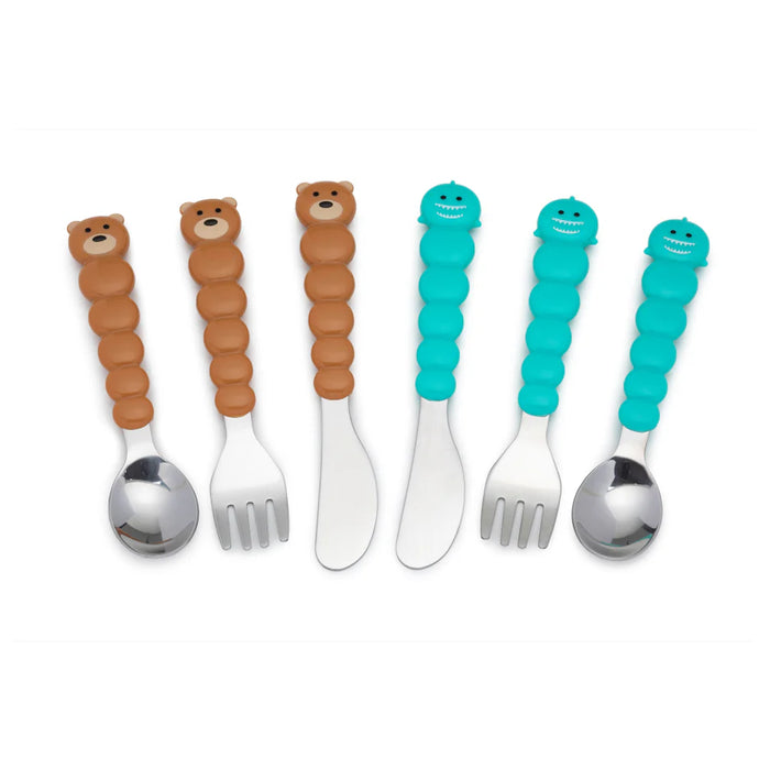Set de 6 cubiertos Oso-Tiburón